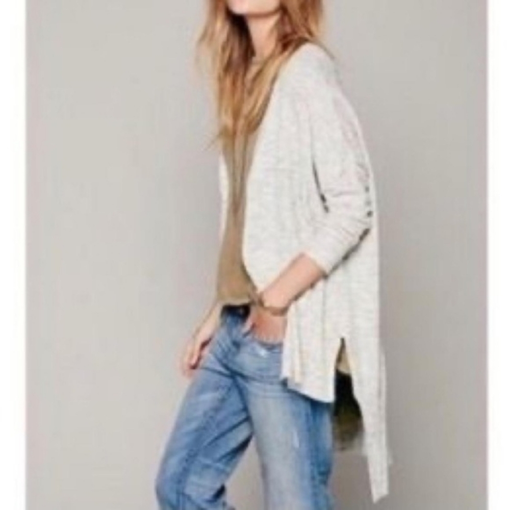 Free People Marled Hi Low Hem Grandma Cottagecore Cardigan